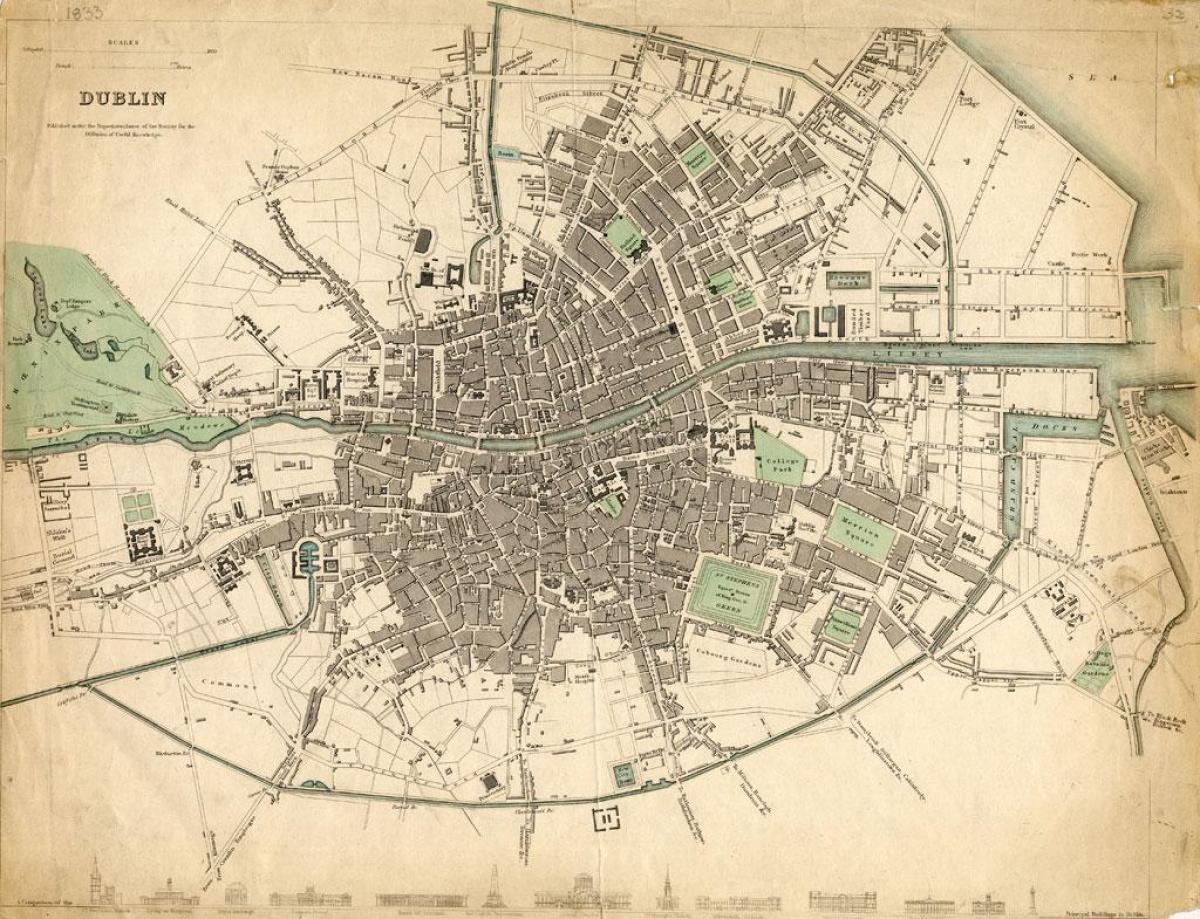 地图在1916年，都柏林
