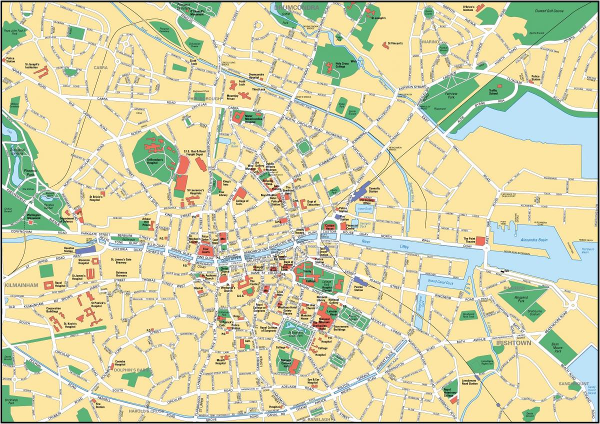 地图上都柏林城市