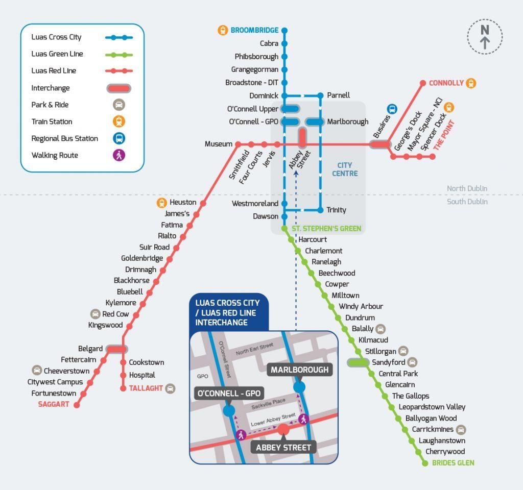 电车交叉路线图的城市