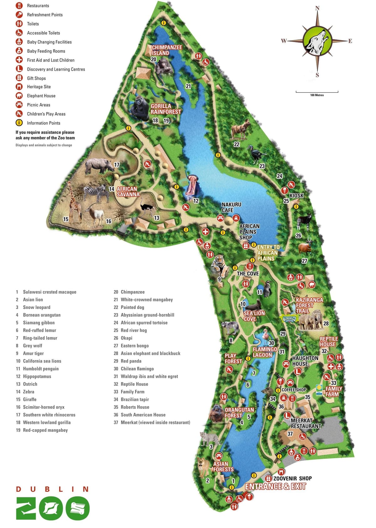 地图都柏林动物园