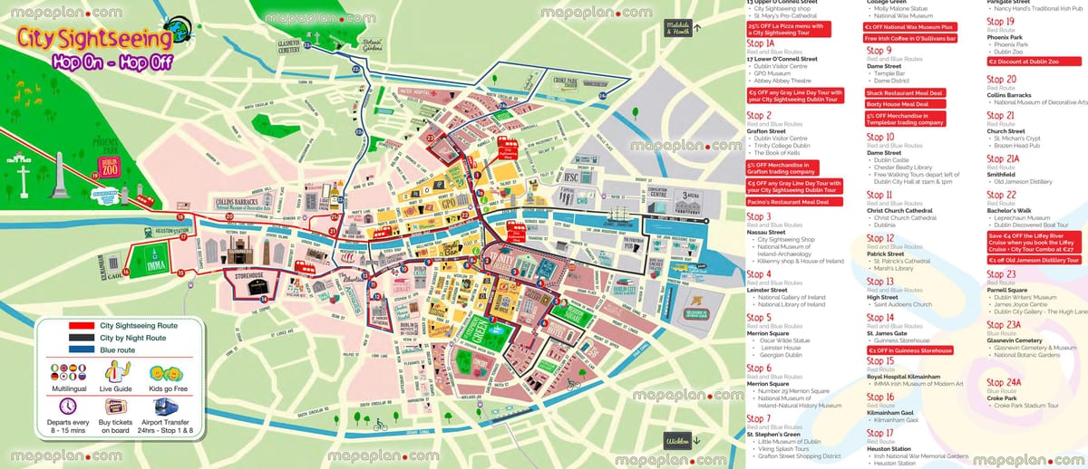 都柏林跳上跳下巴士路线图