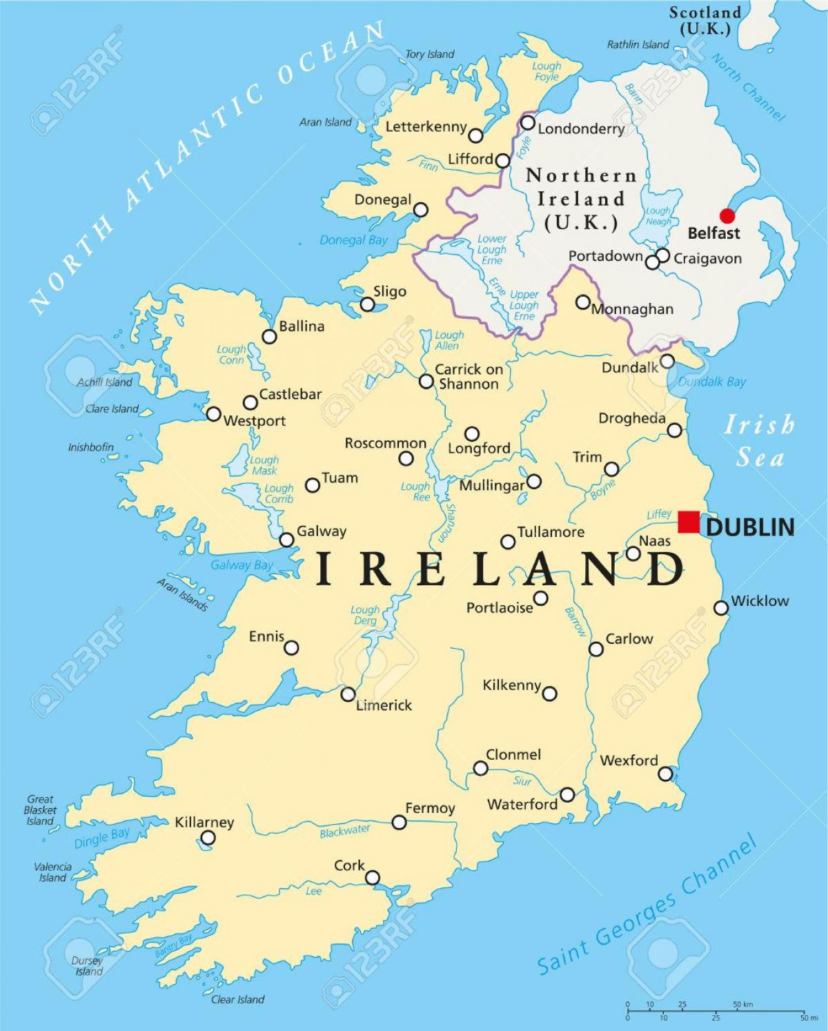 都柏林爱尔兰地图