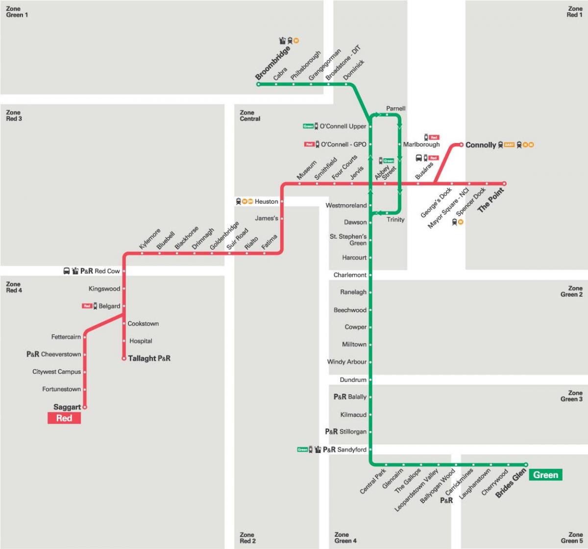 都柏林电车红线地图