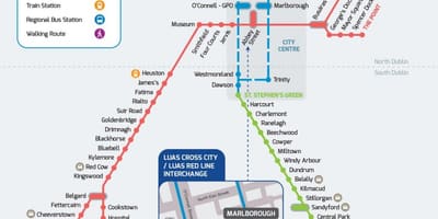 电车交叉路线图的城市